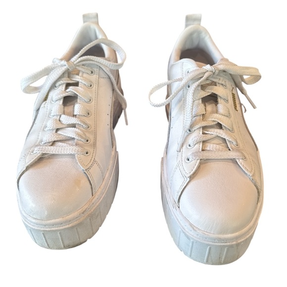 Puma Mayze Wns Classic White Platform Sneakers Size 8.5 - Picture 4 of 15